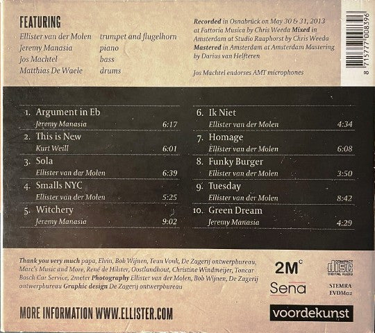 Ellister Van Der Molen : Smalls NYC (CD)
