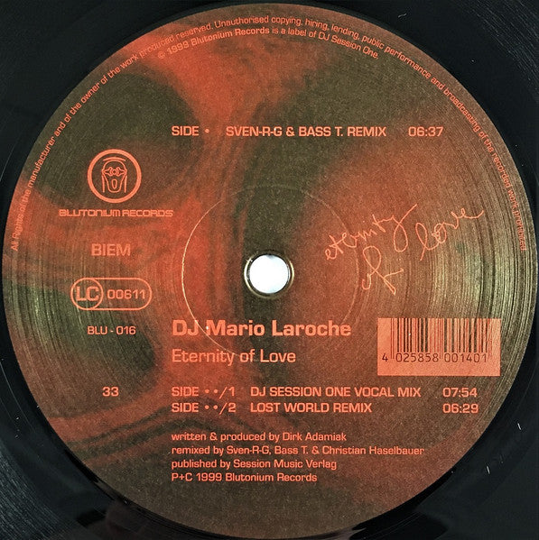 DJ Mario Laroche : Eternity Of Love (Remixes) (12")