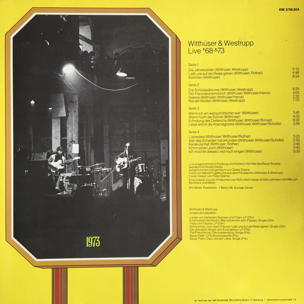 Witthüser & Westrupp : Live *68–*73 (2xLP, Album)