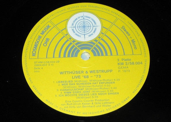 Witthüser & Westrupp : Live *68–*73 (2xLP, Album)