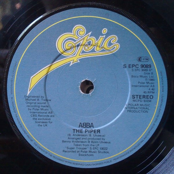 ABBA : Super Trouper (7", Single, Pap)