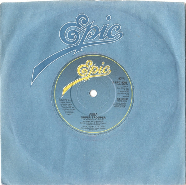 ABBA : Super Trouper (7", Single, Pap)