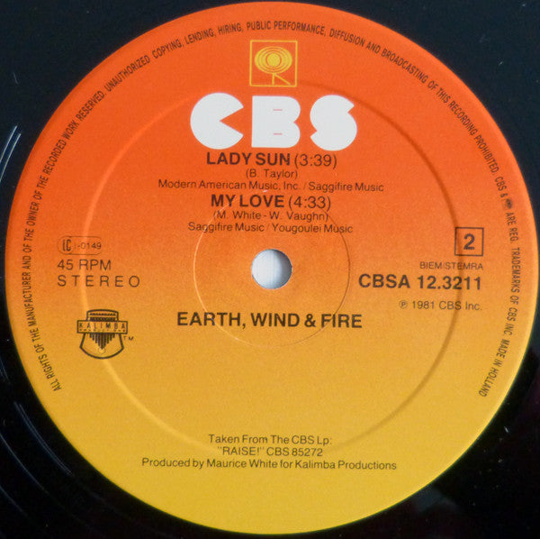 Earth, Wind & Fire : Spread Your Love (12", Maxi)