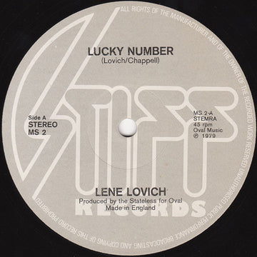 Lene Lovich : Lucky Number (12")