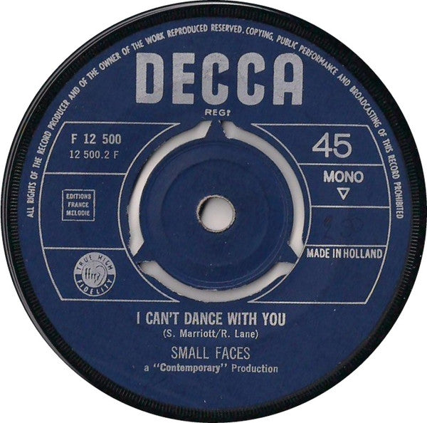 Small Faces : My Mind's Eye / I Can't Dance With You (7", Mono)