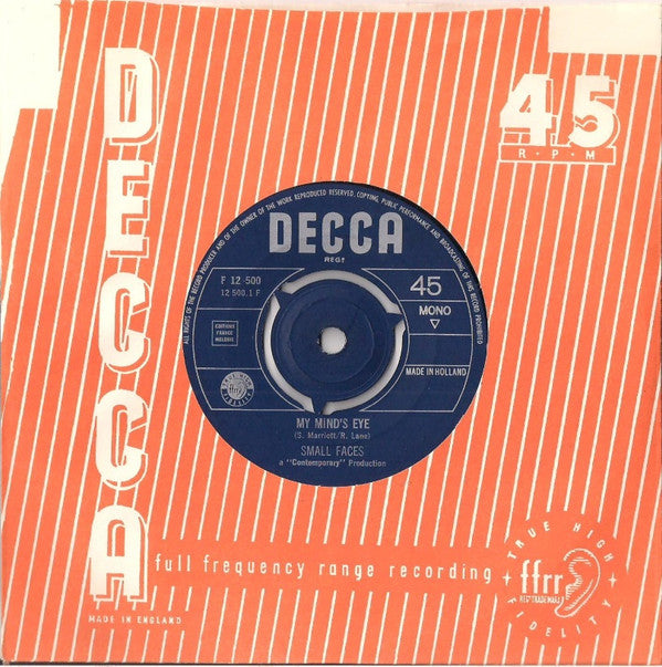 Small Faces : My Mind's Eye / I Can't Dance With You (7", Mono)