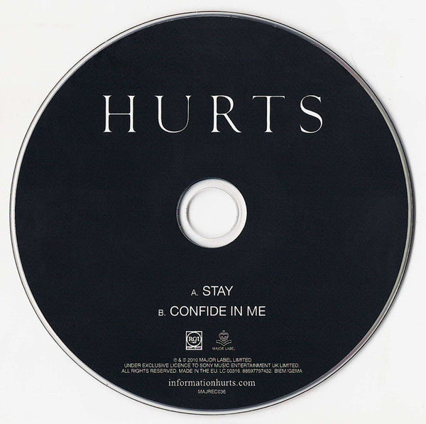 Hurts : Stay (CD, Single)