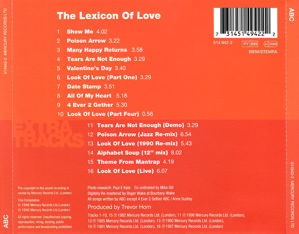 ABC : The Lexicon Of Love (CD, Album, RE, RM)