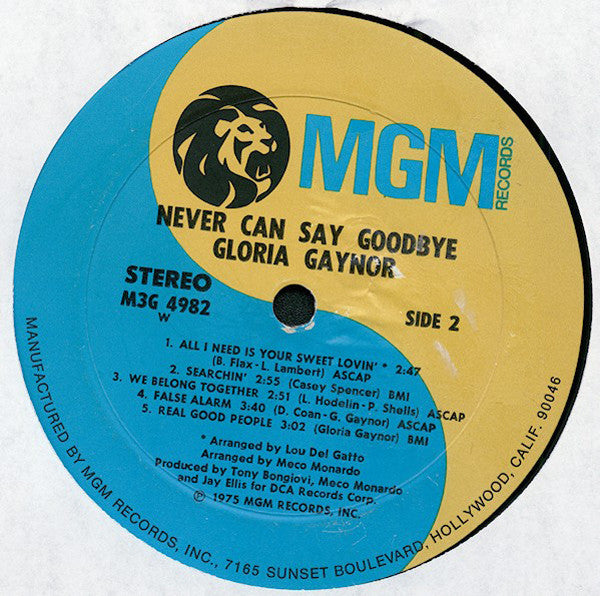 Gloria Gaynor : Never Can Say Goodbye (LP, Album, P/Mixed, W -)