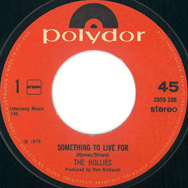 The Hollies : Something To Live For (7", Single)