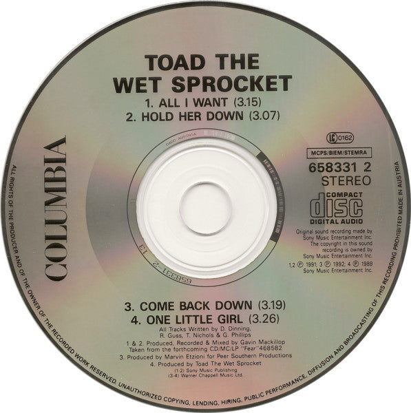 Toad The Wet Sprocket : All I Want (CD, Single)