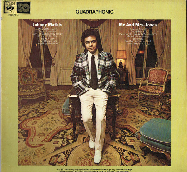 Johnny Mathis : Me And Mrs. Jones (LP, Album, Quad)