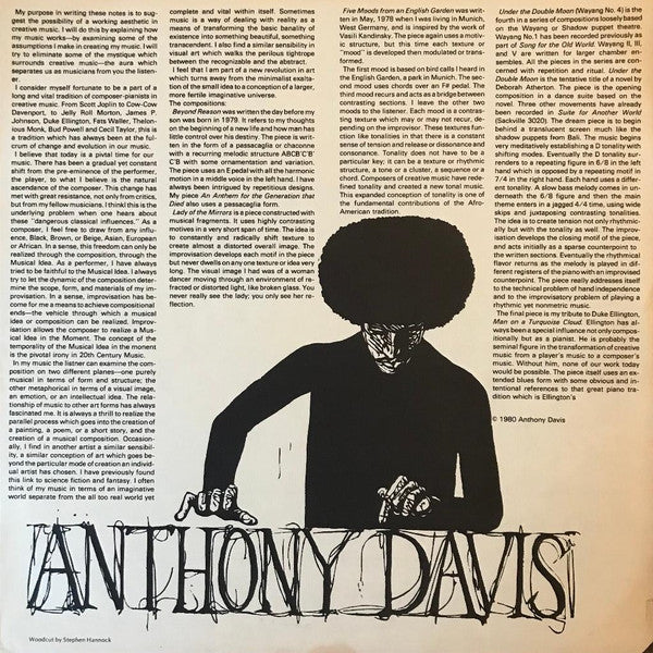Anthony Davis (2) : Lady Of The Mirrors (LP, Album)
