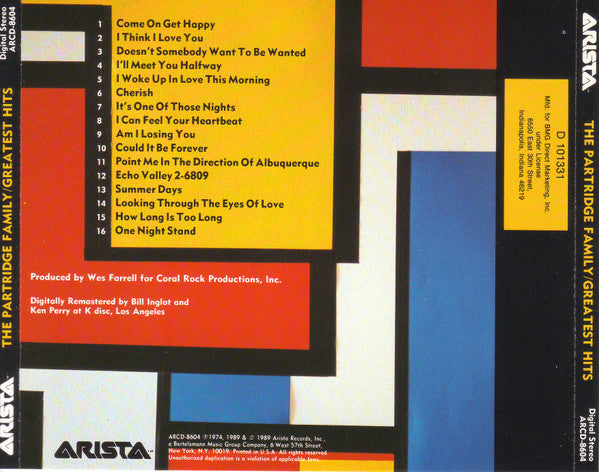 The Partridge Family : Greatest Hits (CD, Comp, Club, RE, RM)