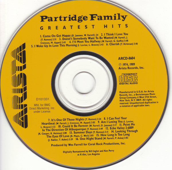 The Partridge Family : Greatest Hits (CD, Comp, Club, RE, RM)