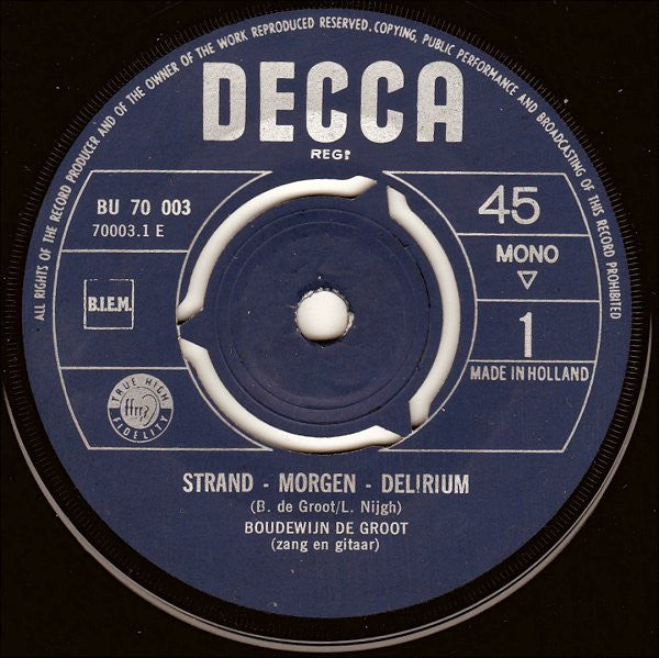 Boudewijn de Groot : Boudewijn de Groot (7", EP, Mono)