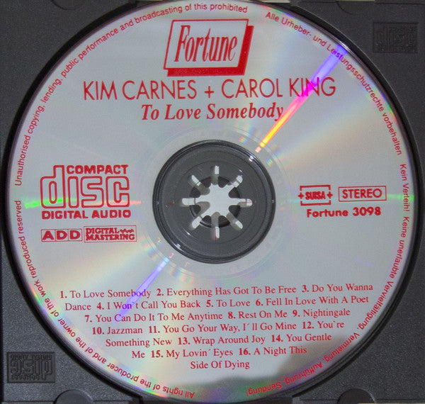 Kim Carnes + Carole King : To Love Somebody (CD, Comp)