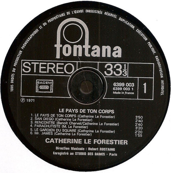 Catherine Le Forestier : Le Pays De Ton Corps (LP, Album)