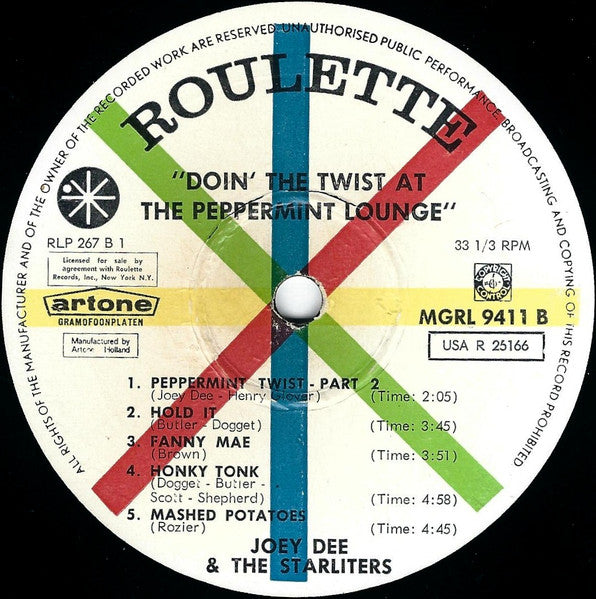 Joey Dee & The Starliters : Doin' The Twist At The Peppermint Lounge (LP, Album, Mono)