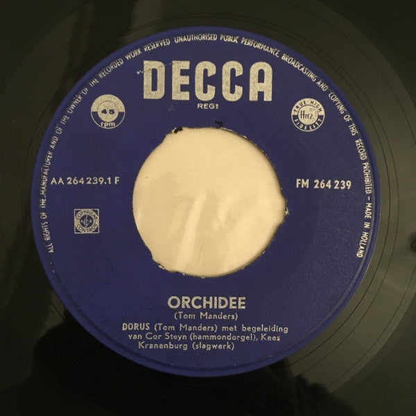 Dorus : Orchidee / Bij De Marine (7", Single, Mono)