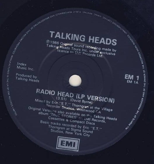 Talking Heads : Radio Head (7", Single)