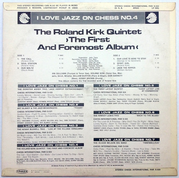 Roland Kirk : The First And Foremost Album (LP, Album, RE)