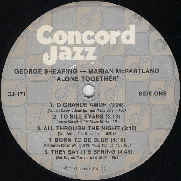 George Shearing, Marian McPartland : Alone Together (LP, Album)