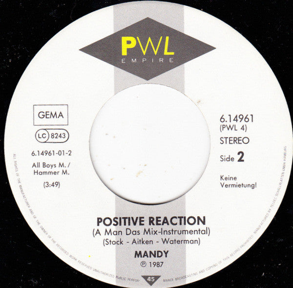 Mandy Smith : Positive Reaction (7", Single)