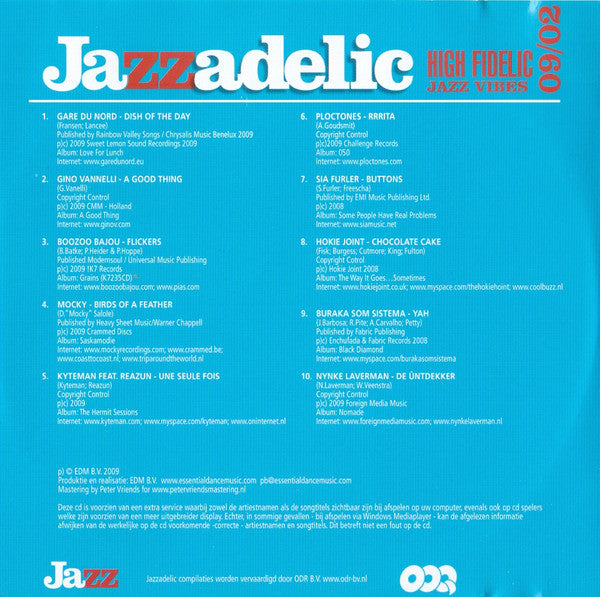 Various : Jazzadelic 09.2 High-Fidelic Jazz Vibes (CD, Comp, Promo)