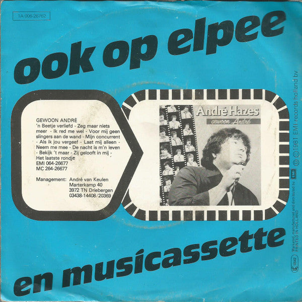 André Hazes : Zeg Maar Niets Meer (7", Single)