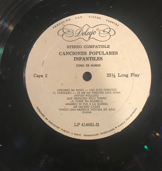 Coro De Ninos : Canciones Populares Infantiles (LP, Album)