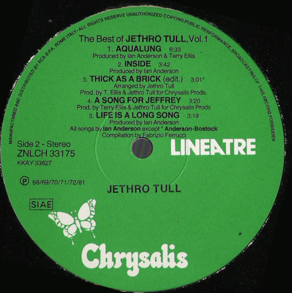 Jethro Tull : The Best Of Jethro Tull Vol. 1 (LP, Comp)