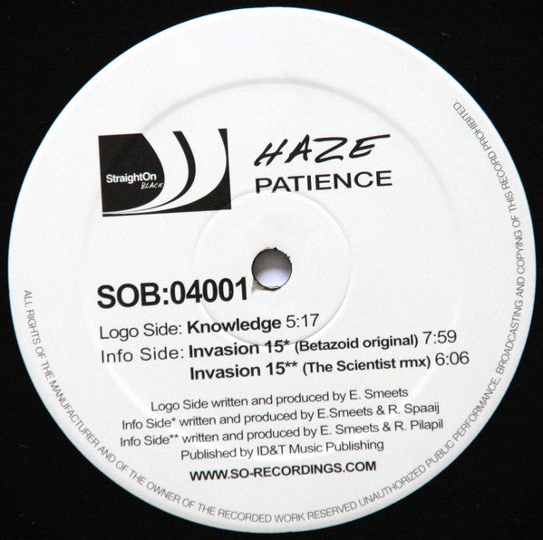 Haze (3) : Patience (12")