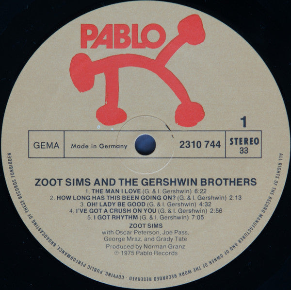 Zoot Sims : Zoot Sims And The Gershwin Brothers (LP, Album)