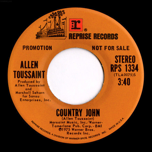 Allen Toussaint : Country John (7", Mono, Promo)