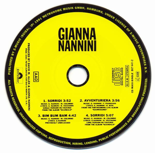 Gianna Nannini : Sorridi (CD, Maxi)
