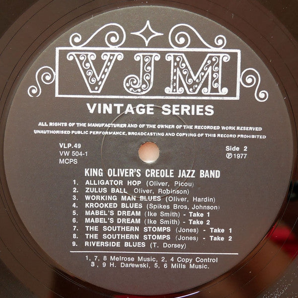 King Oliver's Creole Jazz Band : VJM Timespan - The Living History Of Jazz (LP, Comp)