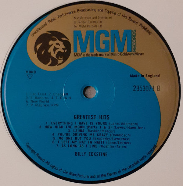 Billy Eckstine : Greatest Hits (LP, Comp)