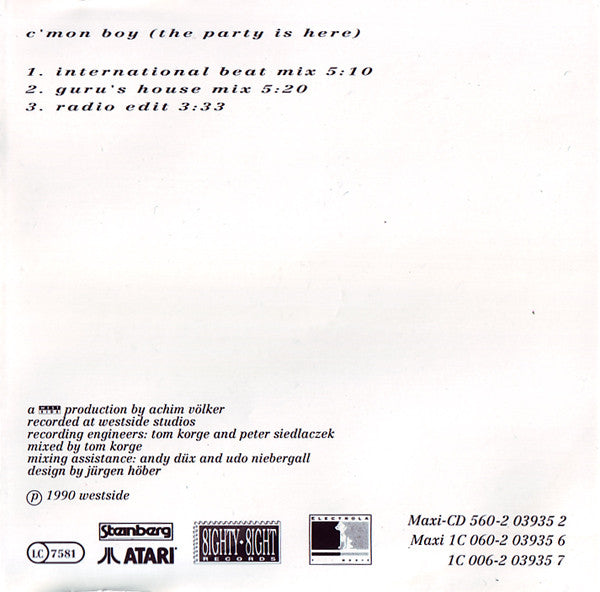 Dux Dux Featuring Nikki Carter : C'Mon Boy (The Party Is Here) (CD, Maxi)