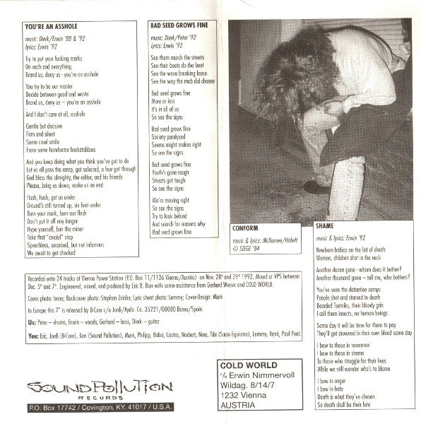 Cold World : You're An Asshole (7", EP)