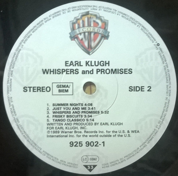 Earl Klugh : Whispers And Promises (LP, Album)
