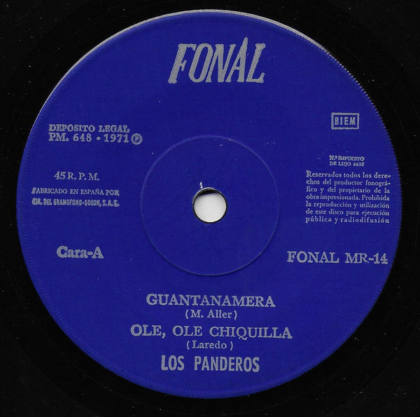 Los Panderos : Guantanamera / Ojos De Espana / Ole, Ole, Chiquilla / Ball De Sa Neu (7", EP)