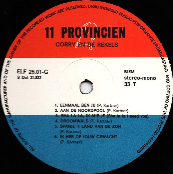 Corry En De Rekels : Corry En De Rekels (LP, Album, Gat)