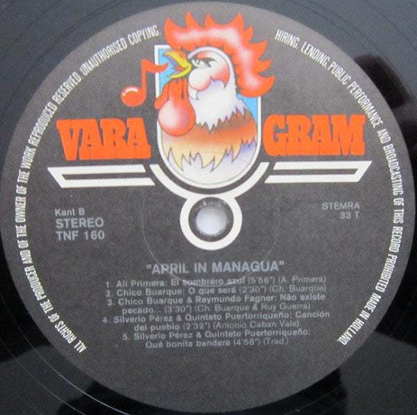 Various : April In Managua - The Central American Peace Concert (2xLP, Comp)
