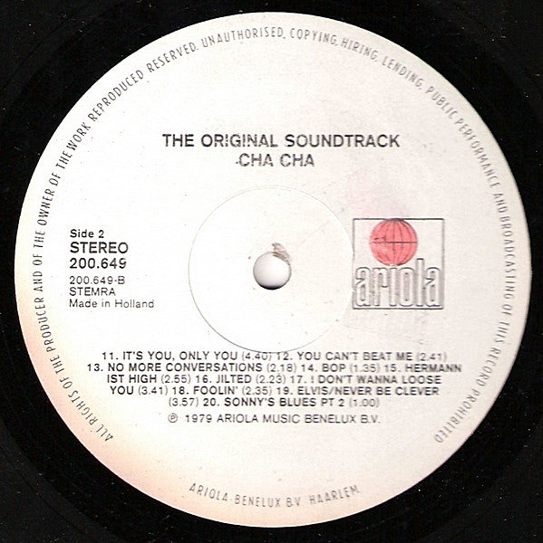 Herman Brood, Nina Hagen And Lene Lovich : Cha Cha - The Soundtrack (LP, Album)