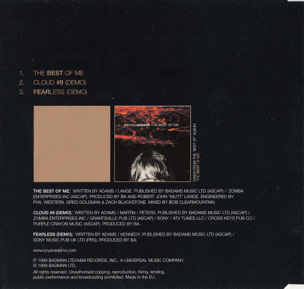 Bryan Adams : The Best Of Me (CD, Single)