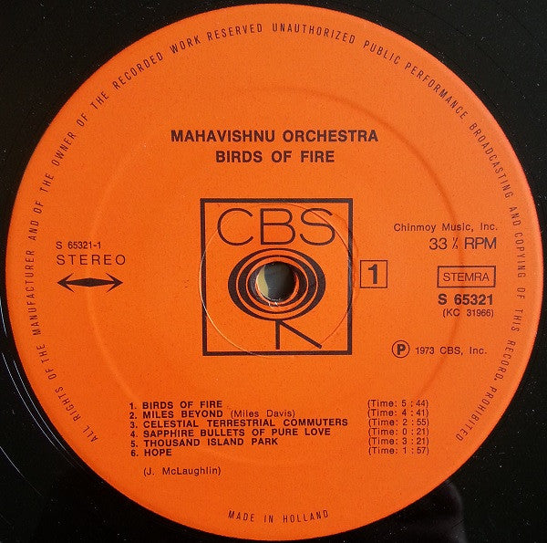 Mahavishnu Orchestra : Birds Of Fire (LP, Album)