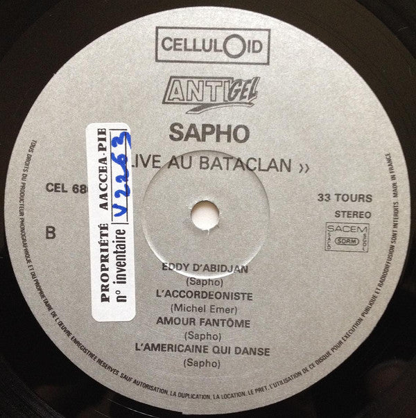 Sapho : Live Au Bataclan (2xLP, Album)