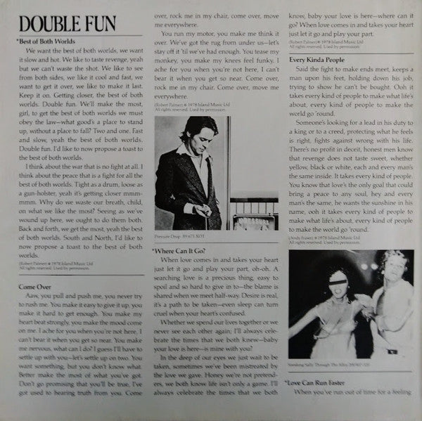 Robert Palmer : Double Fun (LP, Album)