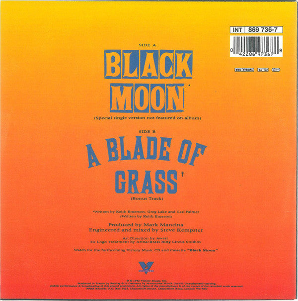 Emerson, Lake & Palmer : Black Moon (7", Single)